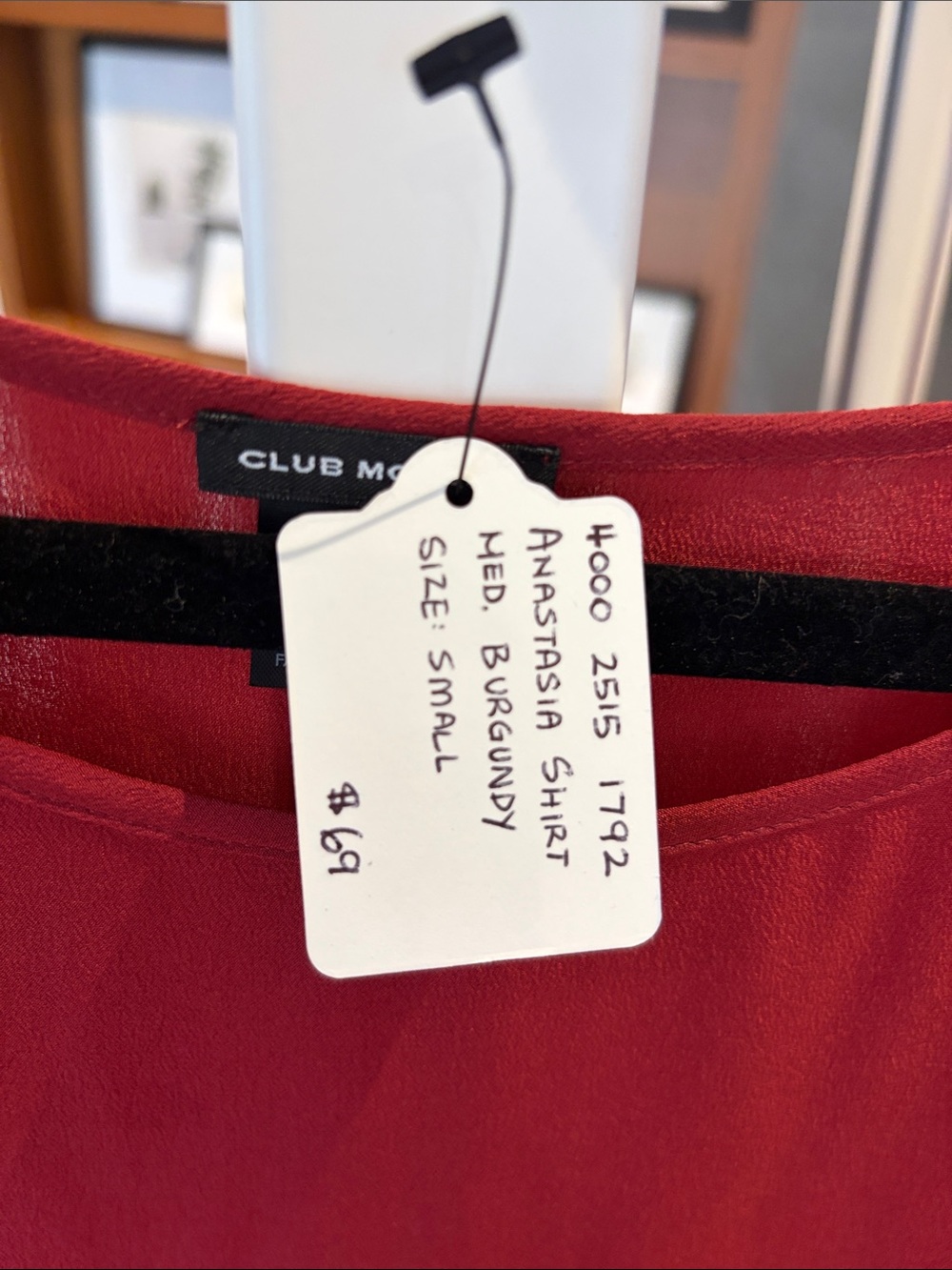 Club Monaco 100% Silk Rust Red Short Sleeve Scoop Neck - Picture 4 of 4